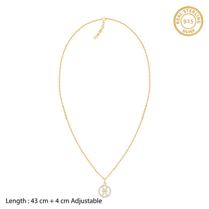 Golden Pisces Pendant With Link Chain