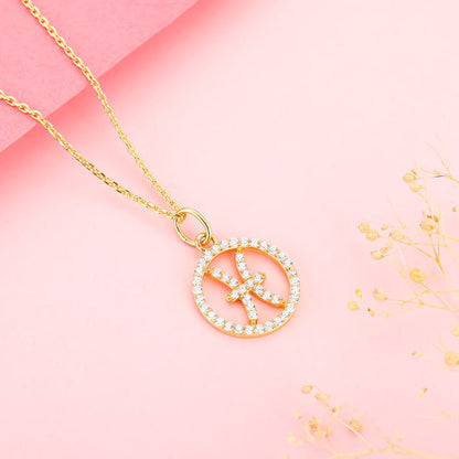 Golden Pisces Pendant With Link Chain