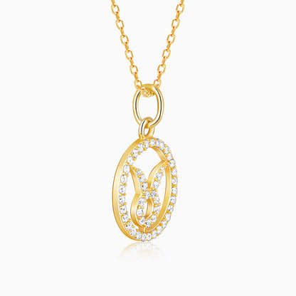 Golden Taurus Pendant With Link Chain