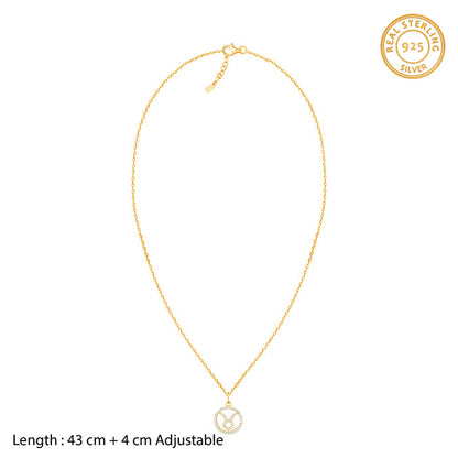 Golden Taurus Pendant With Link Chain