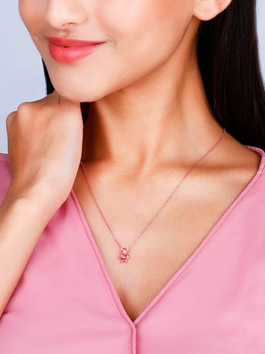 Rose Gold Cuddly Bear Necklace