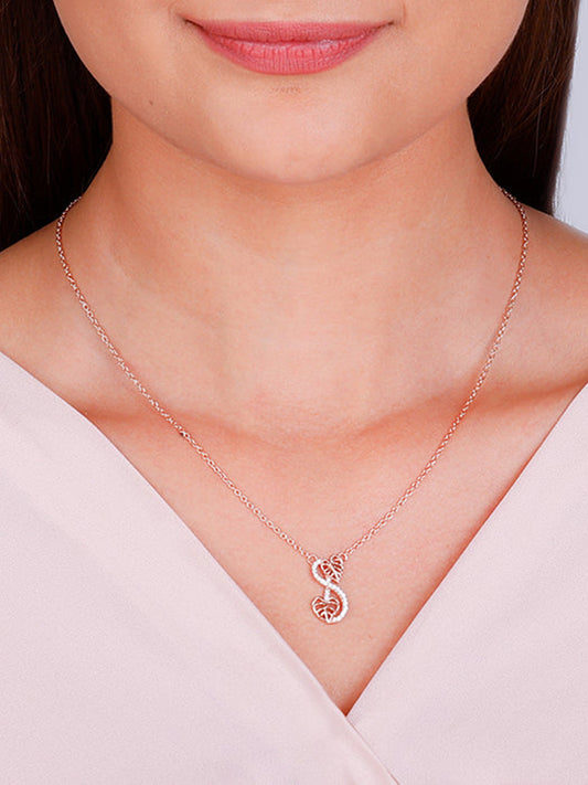 Rose Gold Intertwined Leaves Necklace