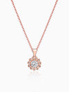 Rose Gold Sun Flower Pendant with Link Chain
