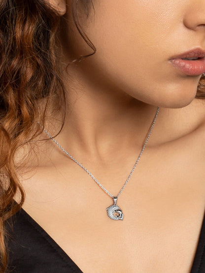 Silver Dual Dolphin Pendant with Link Chain
