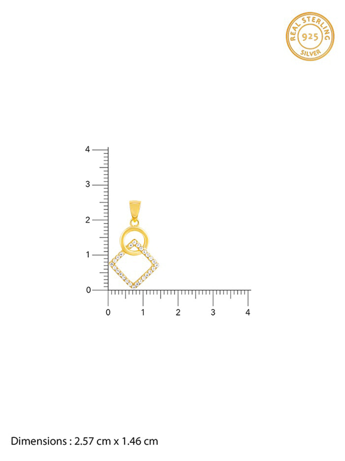 Golden Cubic Circle Pendant with Link Chain