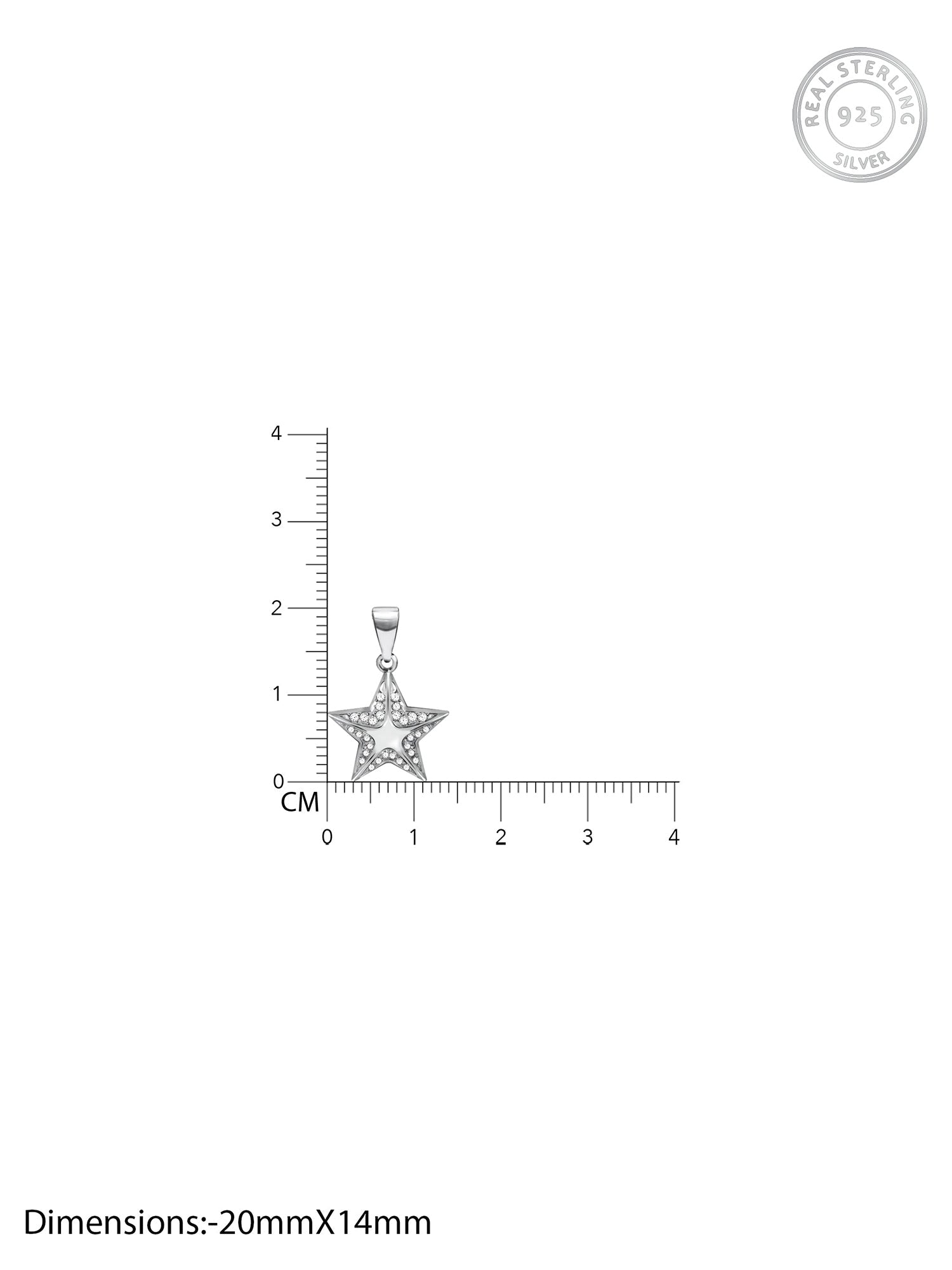 Silver Shining Star Pendant with Link Chain