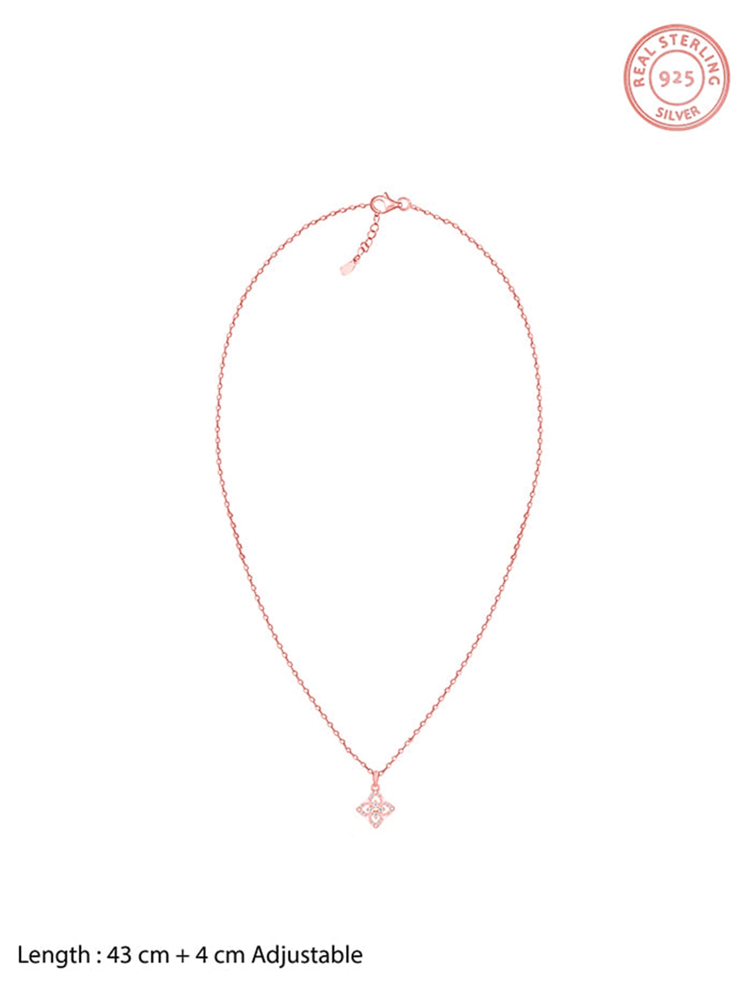 Rose Gold Double Rosette Pendant with Link Chain