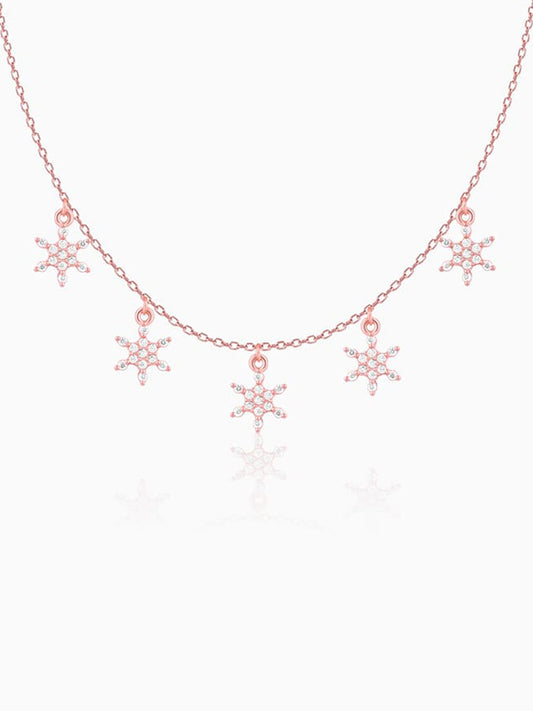 Rose Gold Frost Charm Necklace