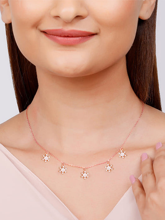 Rose Gold Frost Charm Necklace