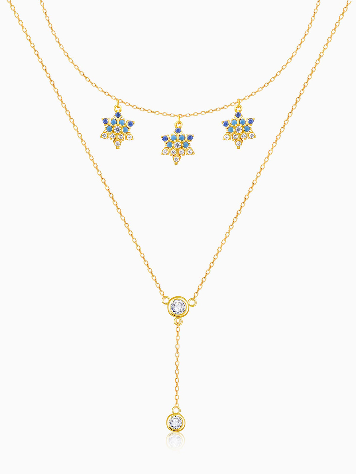 Golden Star Studded Layered Necklace