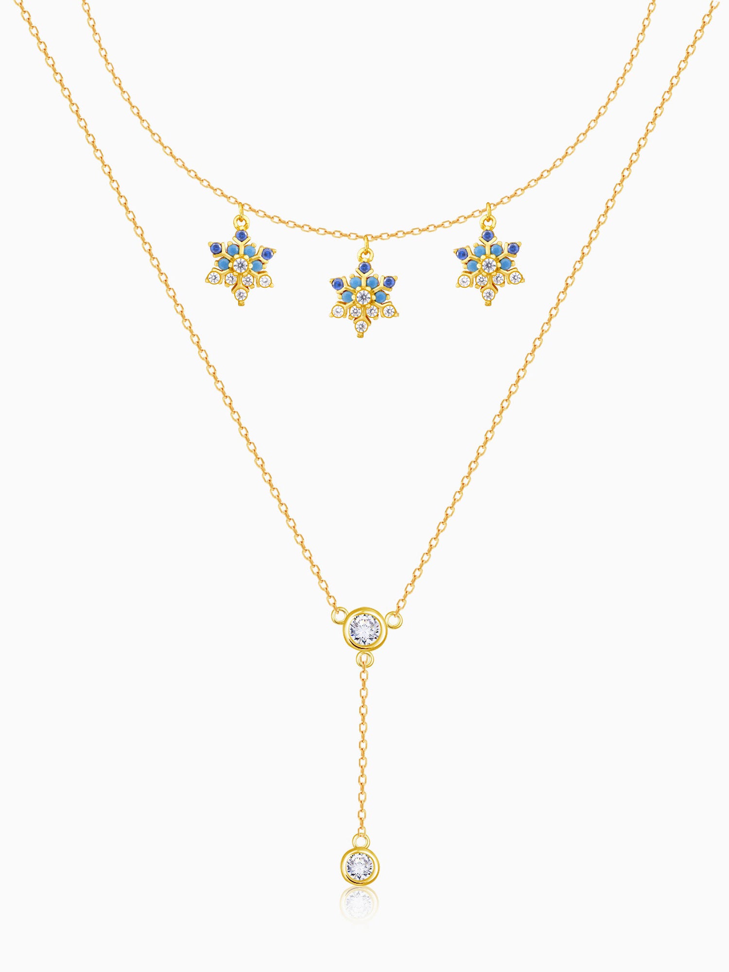 Golden Star Studded Layered Necklace