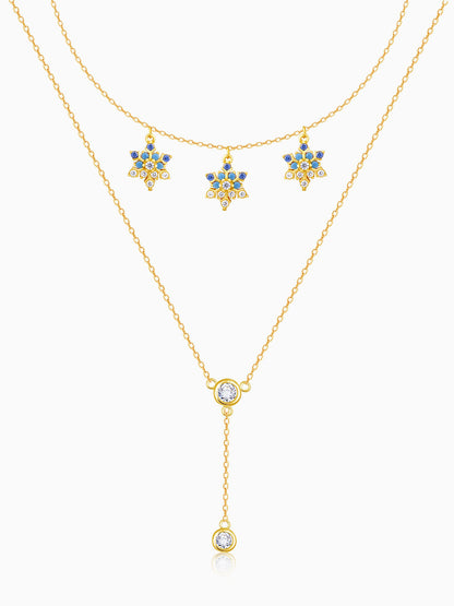 Golden Star Studded Layered Necklace