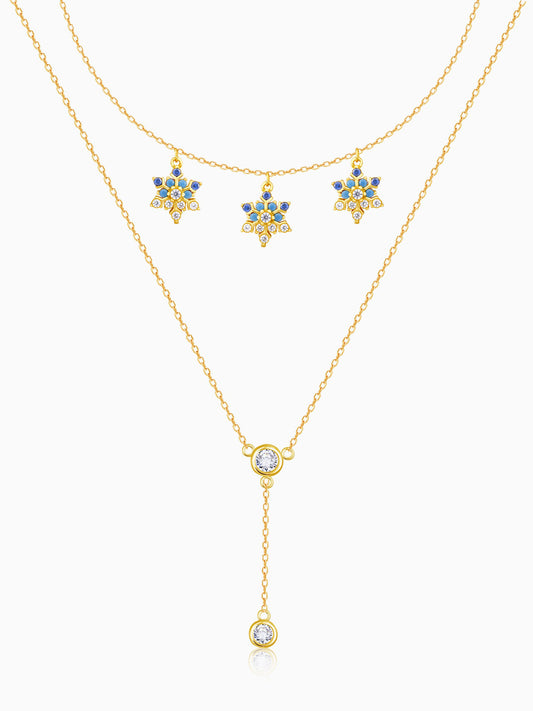 Golden Star Studded Layered Necklace
