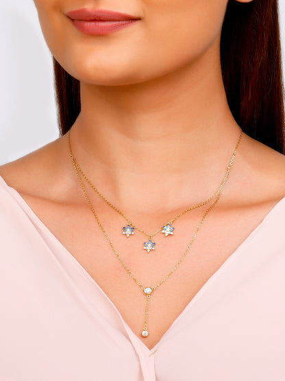 Golden Star Studded Layered Necklace
