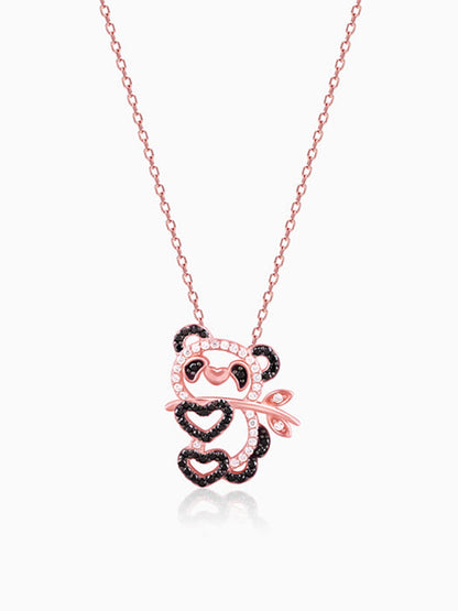 Rose Gold Panda Heart Me Necklace