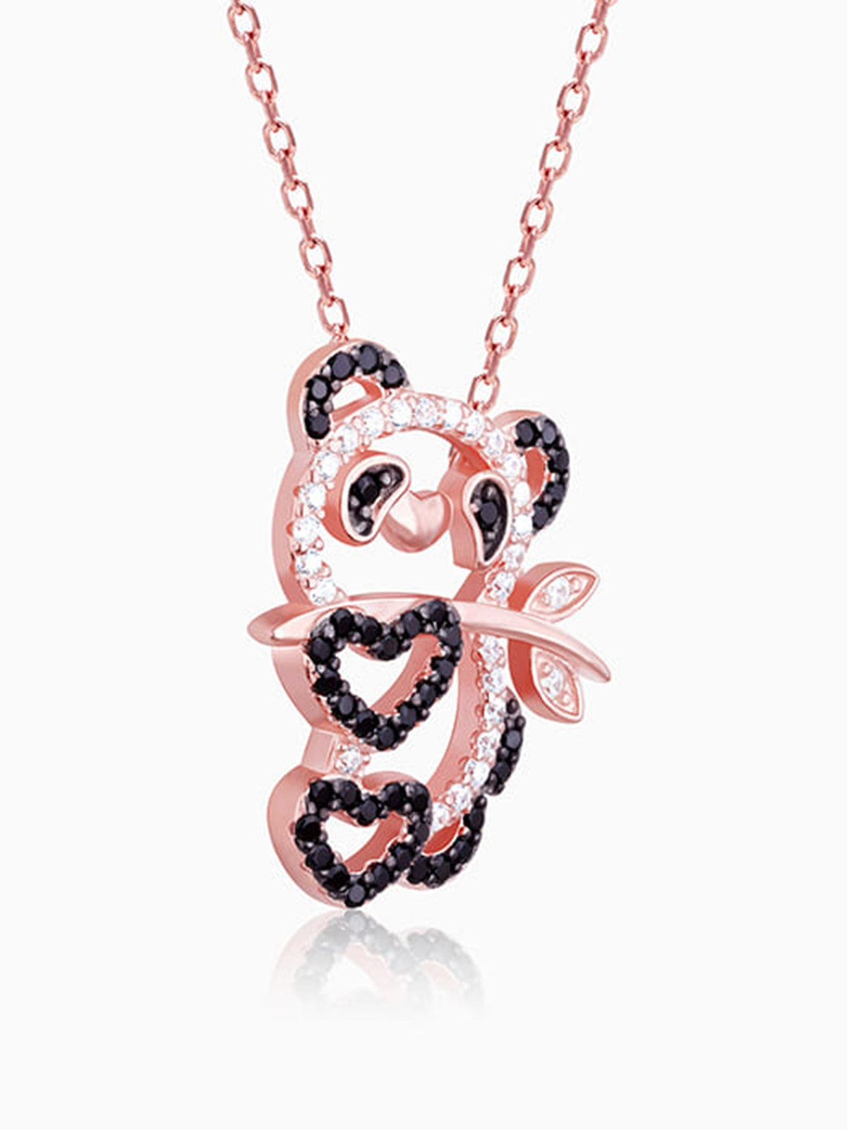 Rose Gold Panda Heart Me Necklace