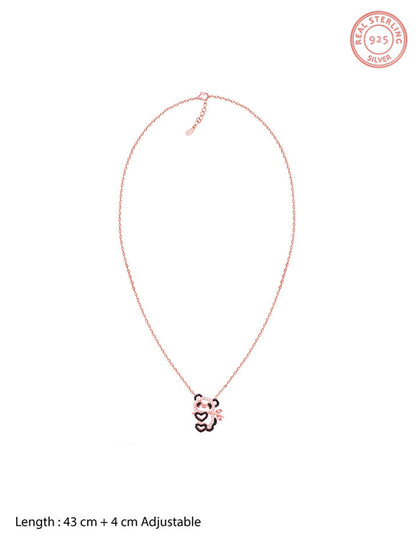 Rose Gold Panda Heart Me Necklace