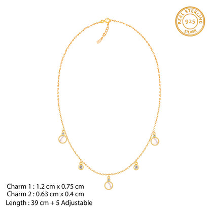Golden Spread the Charm Necklace