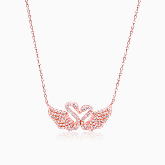 Rose Gold Swan Love Necklace