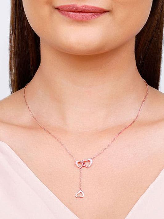 Rose Gold Hearts Dripping with Love Necklace