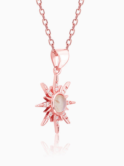 Rose Gold Solar Flare Pendant with Link Chain