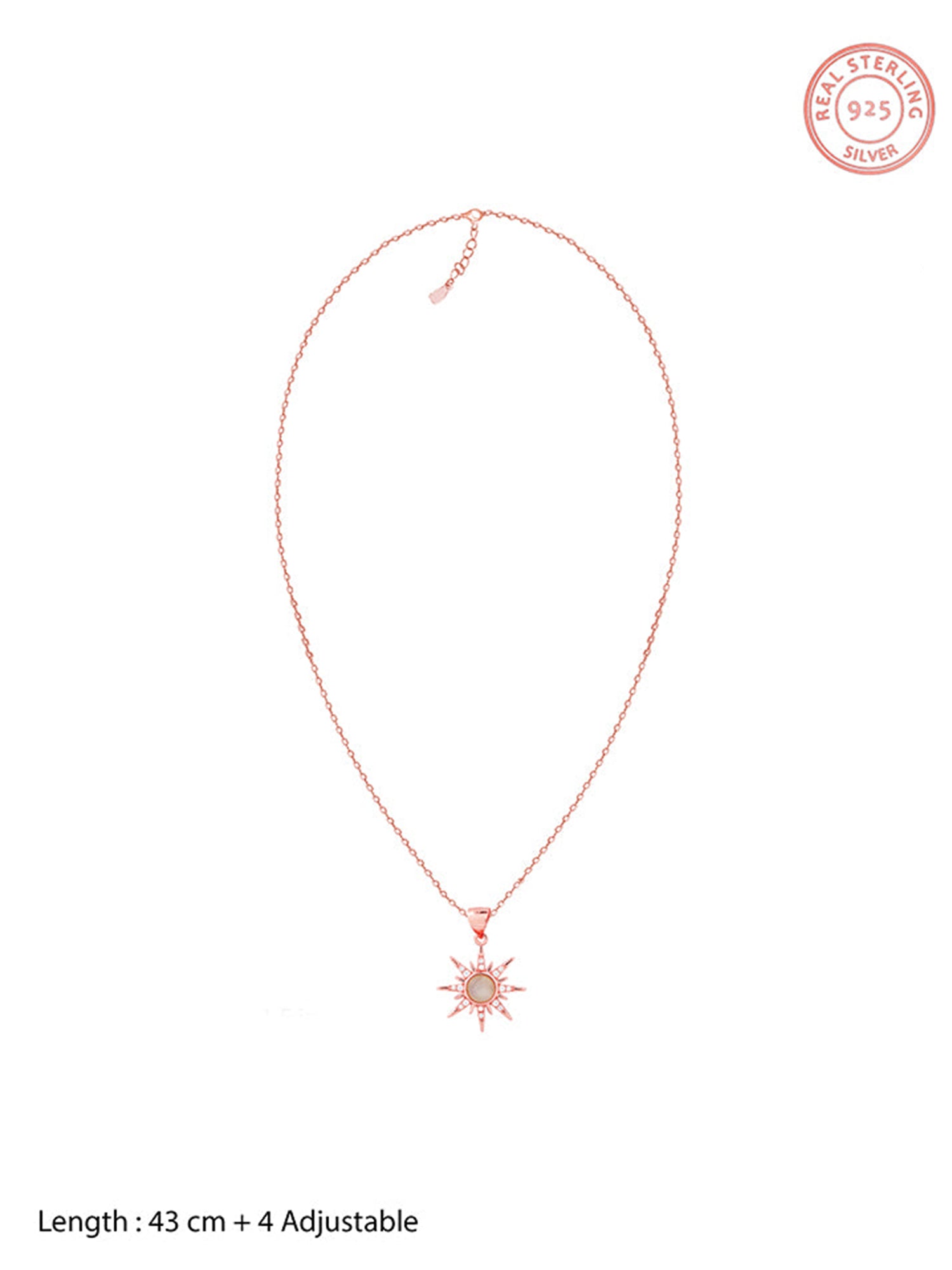 Rose Gold Solar Flare Pendant with Link Chain