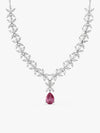 Silver Zircon Studded Magical Drop Necklace