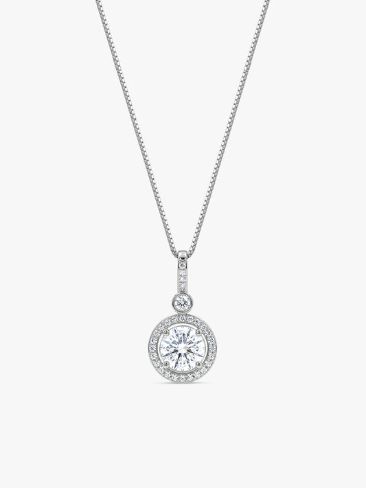 Silver Drizzle Drop Pendant with Box Chain