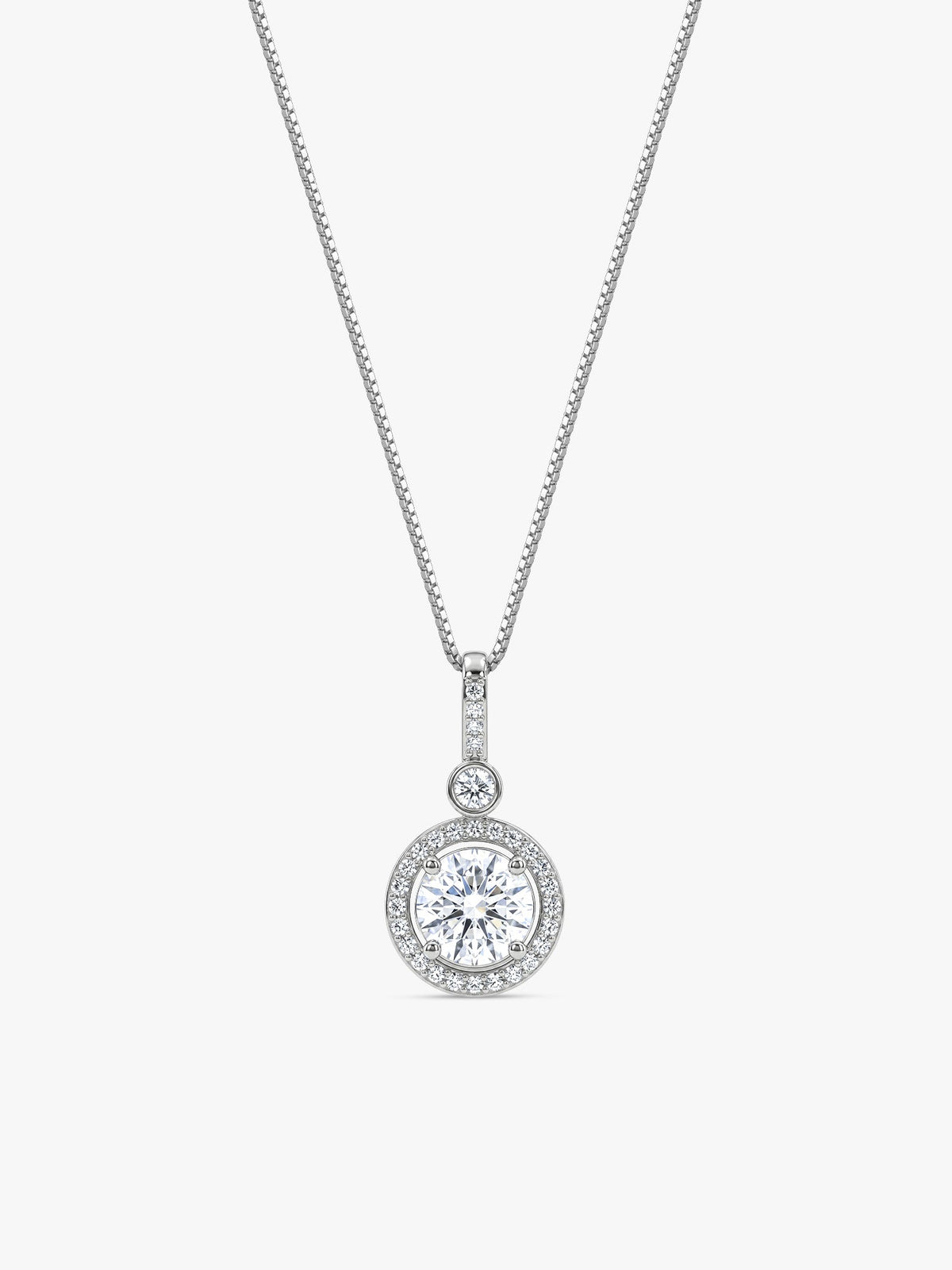 Silver Drizzle Drop Pendant with Box Chain