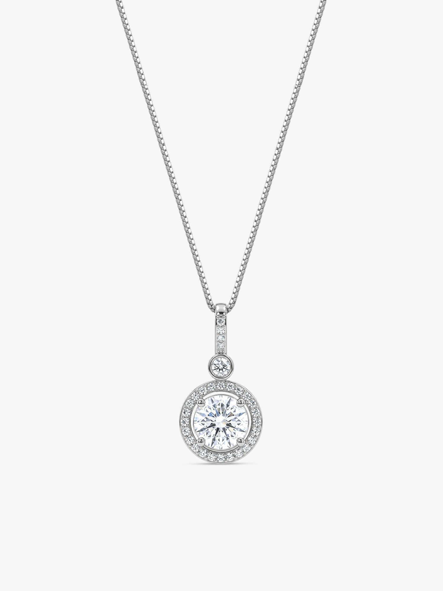 Silver Drizzle Drop Pendant with Box Chain