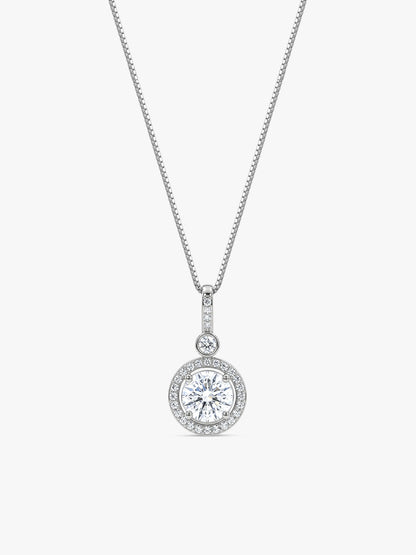 Silver Drizzle Drop Pendant with Box Chain