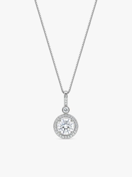 Silver Drizzle Drop Pendant with Box Chain