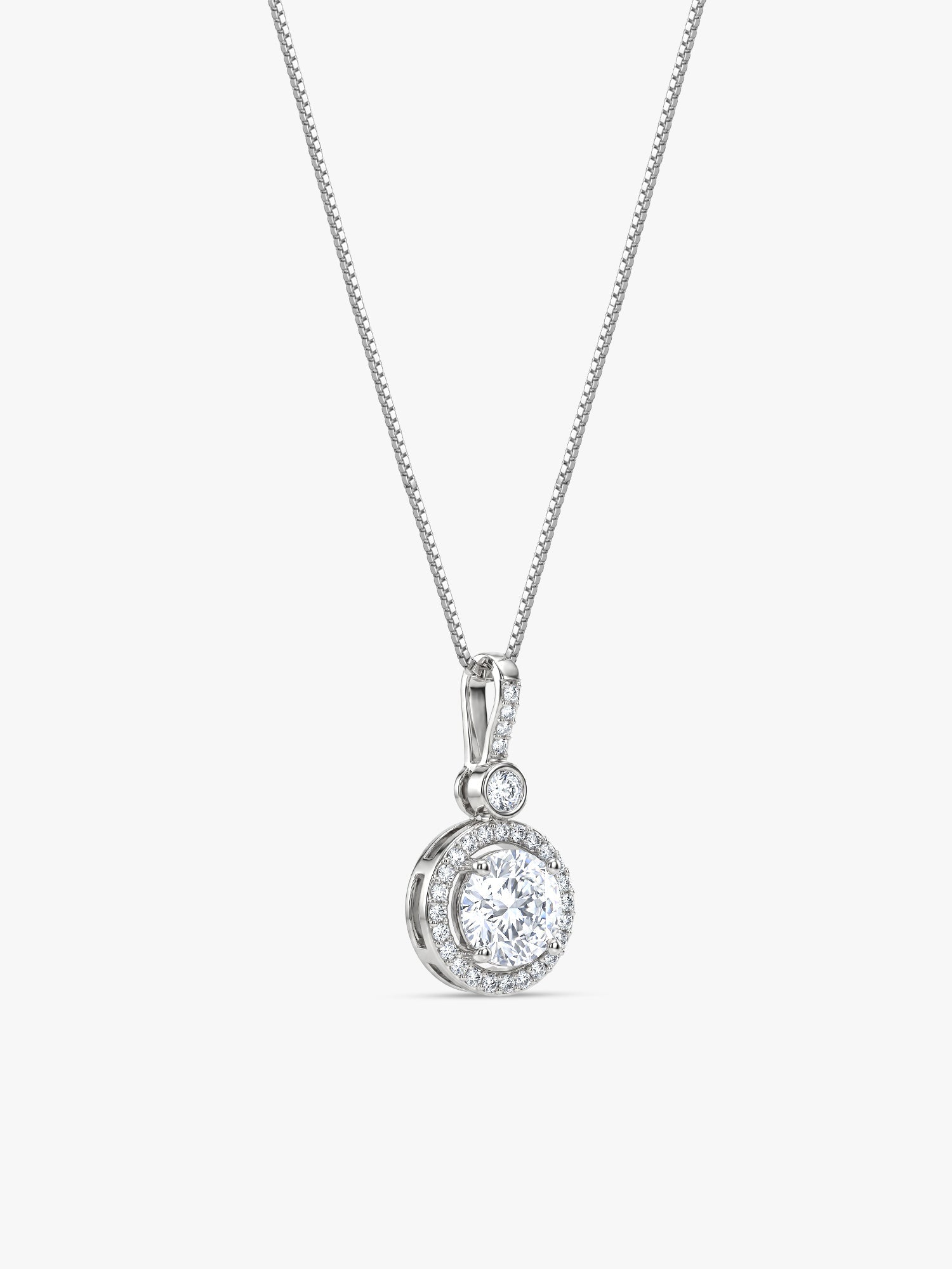 Silver Drizzle Drop Pendant with Box Chain