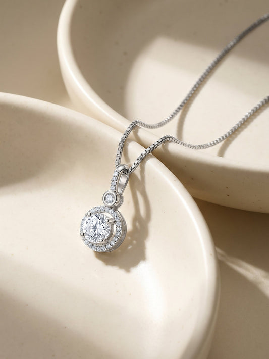 Silver Drizzle Drop Pendant with Box Chain