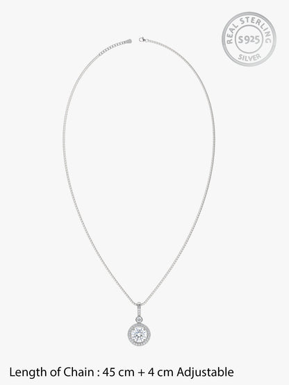 Silver Drizzle Drop Pendant with Box Chain