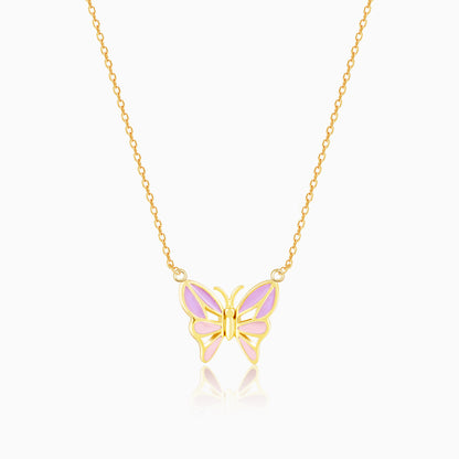 Golden Flutter With Joy Butterfly Necklace