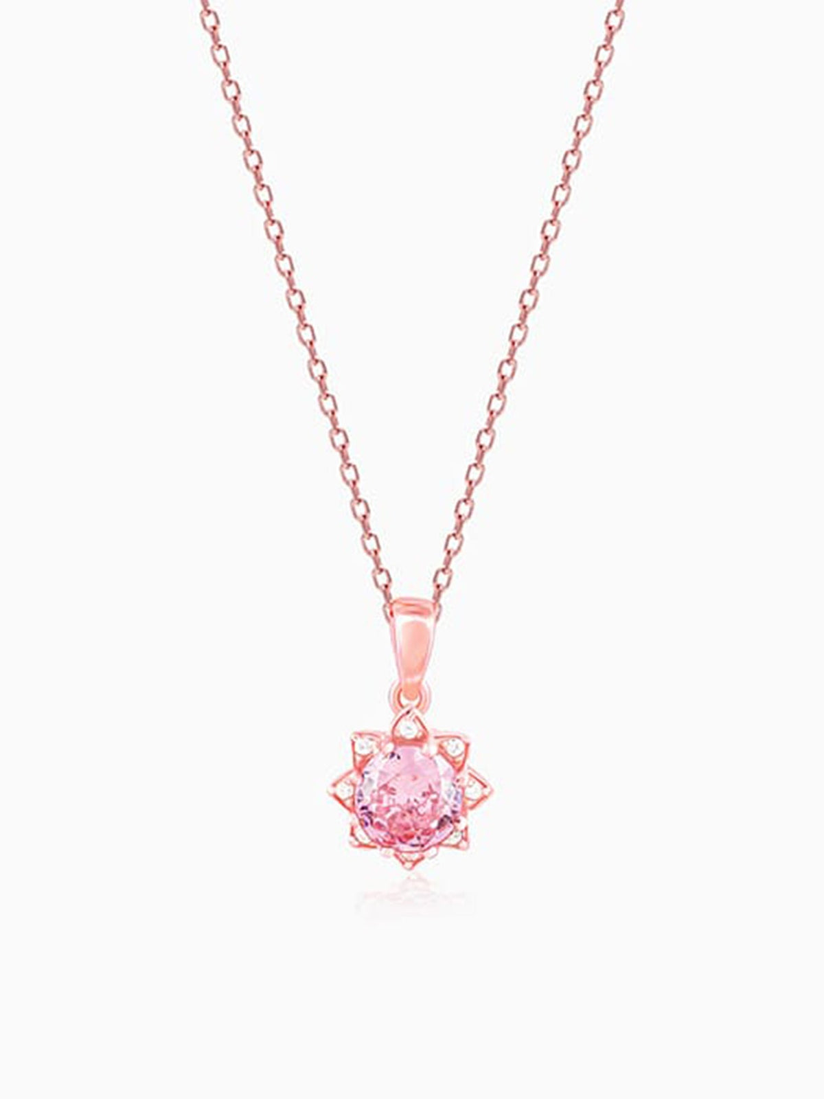 Rose Gold May You Always Bloom Pendant With Link Chain