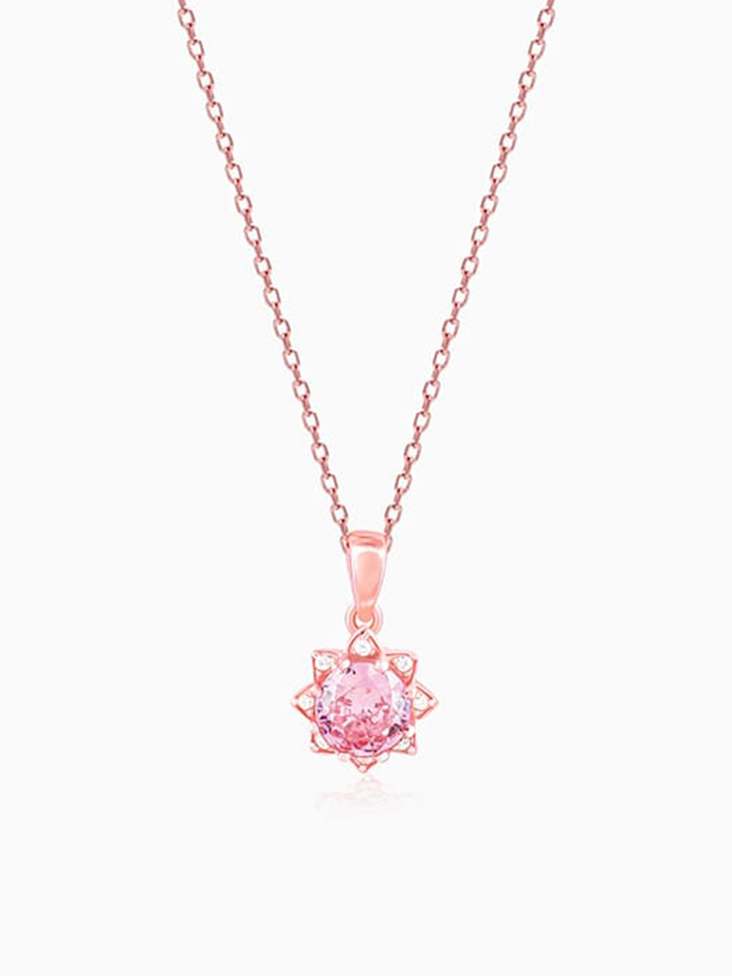 Rose Gold May You Always Bloom Pendant With Link Chain