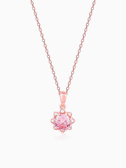 Rose Gold May You Always Bloom Pendant With Link Chain