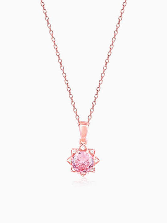 Rose Gold May You Always Bloom Pendant With Link Chain