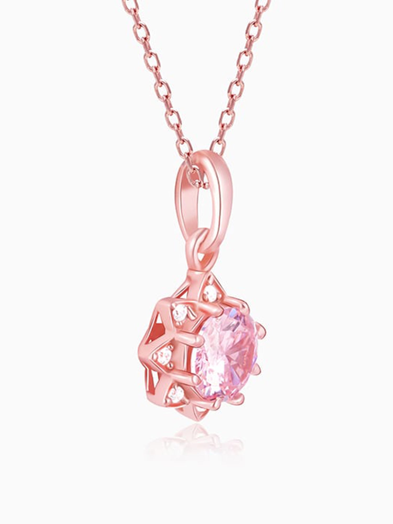 Rose Gold May You Always Bloom Pendant With Link Chain