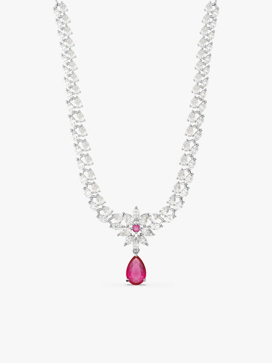 Silver Garland Of Flowers Necklace