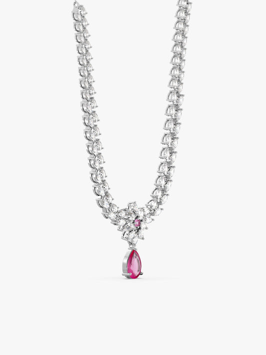 Silver Garland Of Flowers Necklace