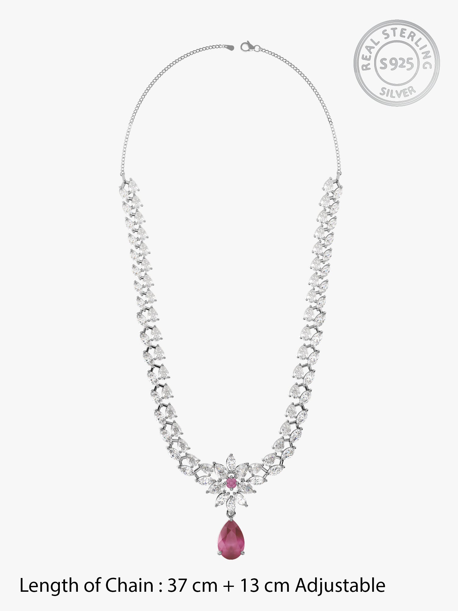 Silver Garland Of Flowers Necklace