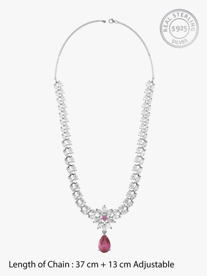 Silver Garland Of Flowers Necklace