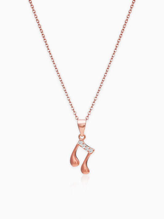 Rose Gold Music Pendant with Link Chain