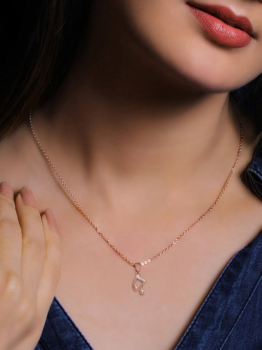 Rose Gold Music Pendant with Link Chain