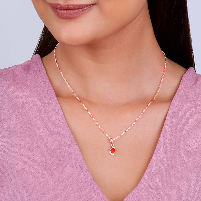 Rose Gold Passion Pendant With Link Chain - view 3