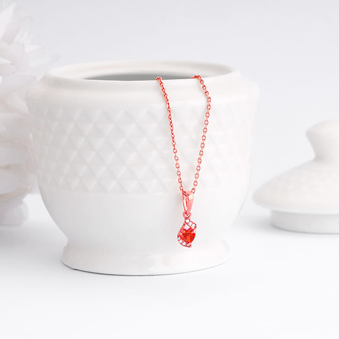 Rose Gold Passion Pendant With Link Chain - view 2