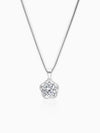 Silver Zircon Mini Flower Pendant with Box Chain